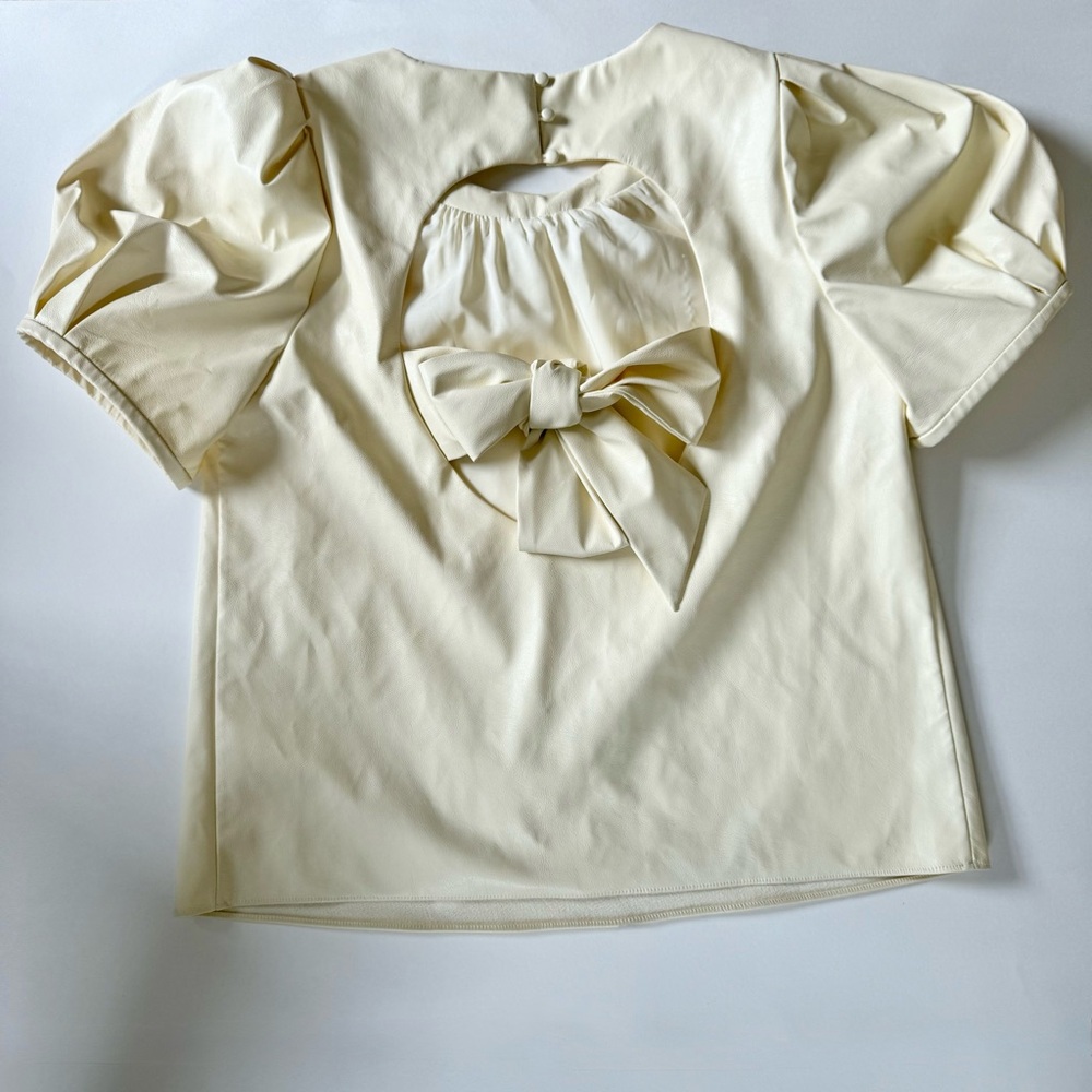 Tanya Taylor Carol Faux Leather Blouse